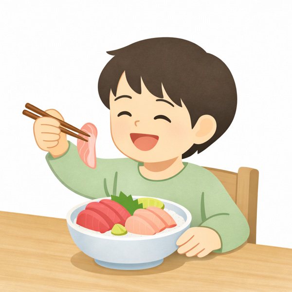 お子様でも安心して食べられる海鮮丼イメージ