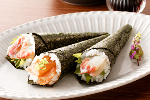 真鯛の手巻き寿司
